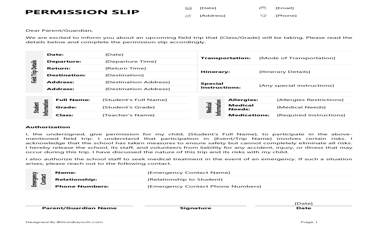 Template wordlayouts