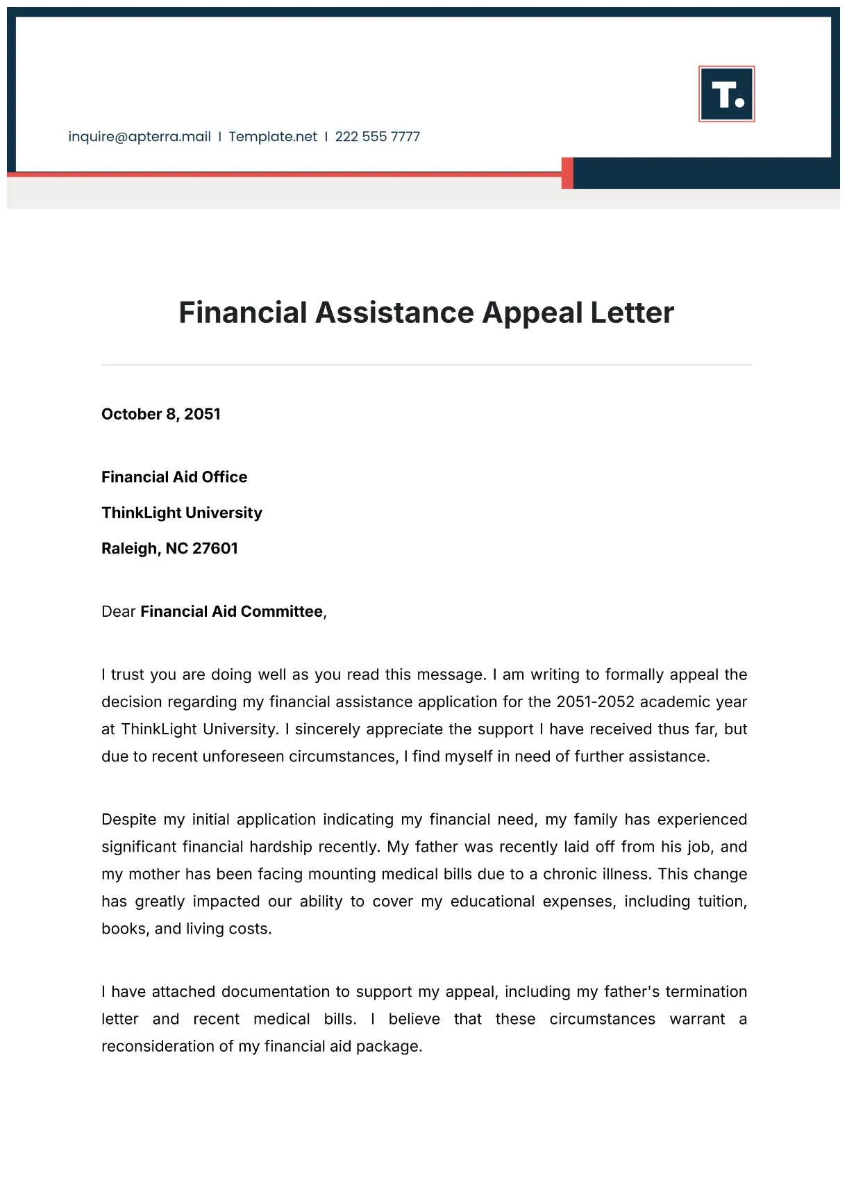 8 sample appeal letter template mous