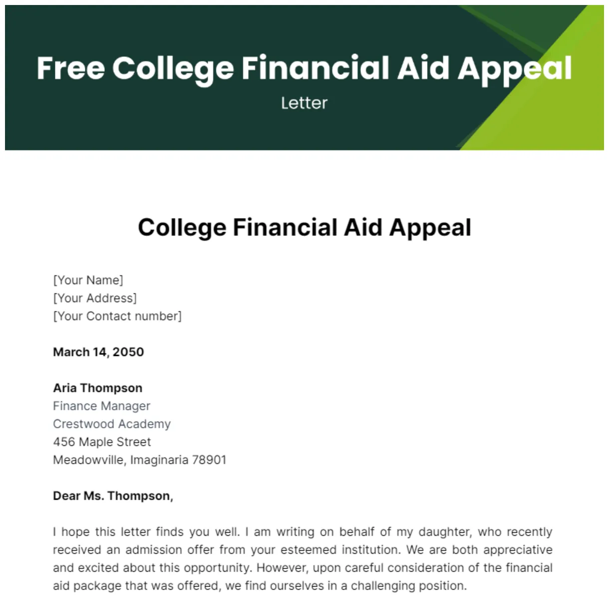 Free college template to edit online