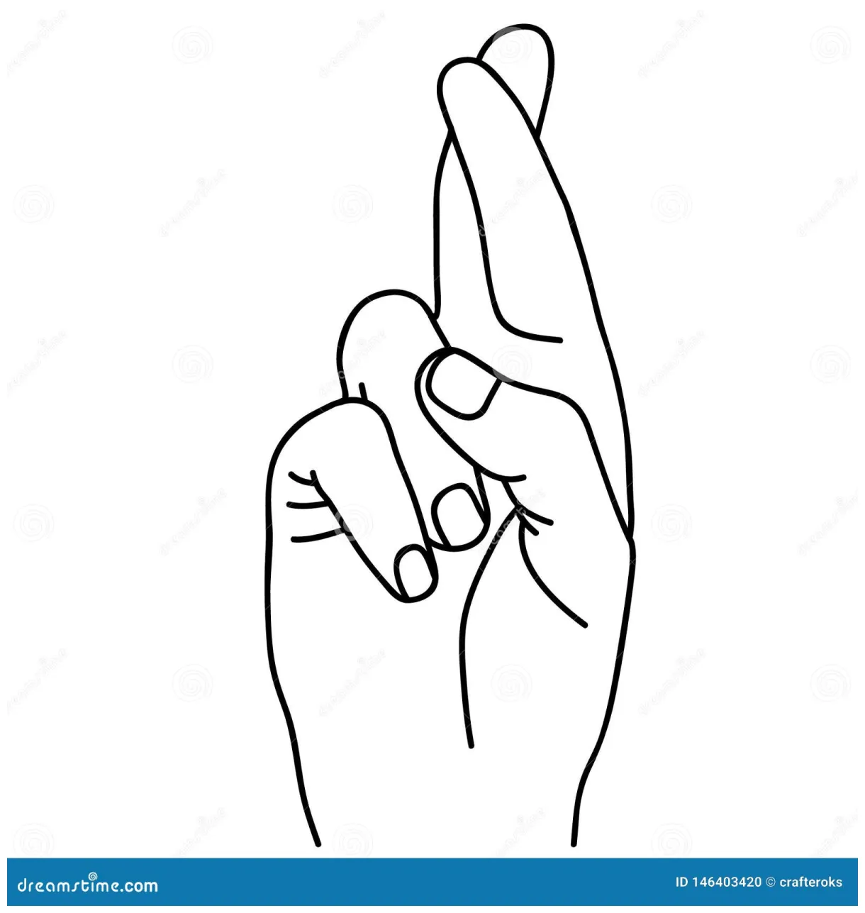 Crossed fingers vector illustration by crafteroks stock vector