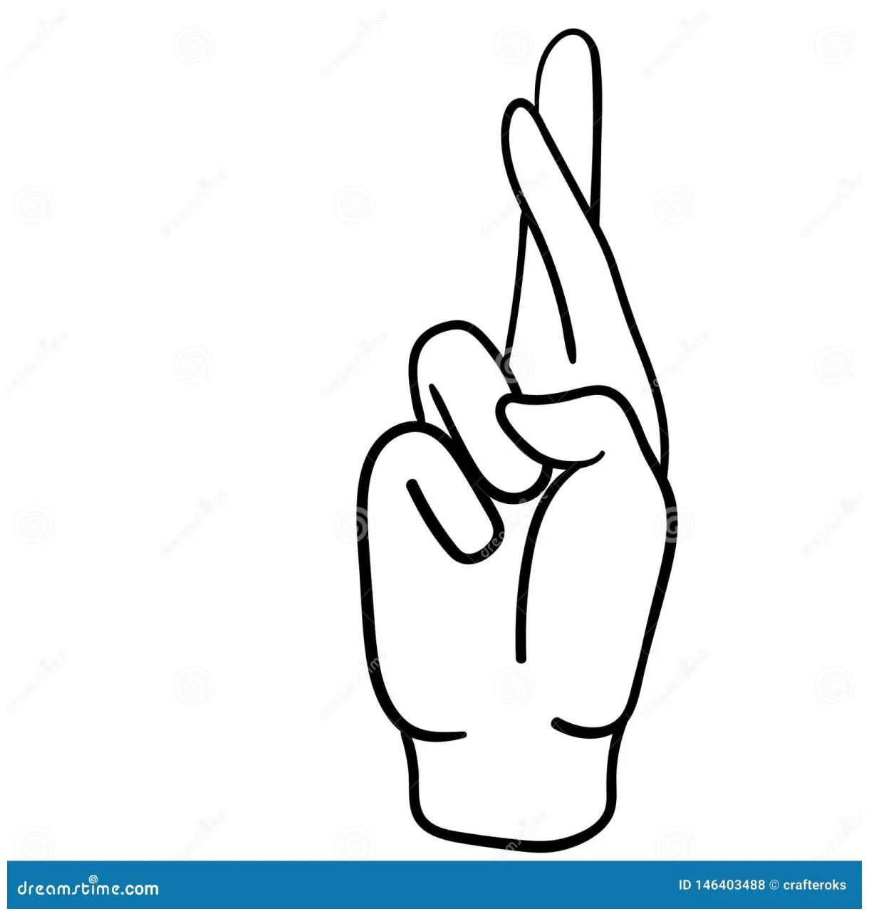 Crossed fingers vector illustration by crafteroks stock vector