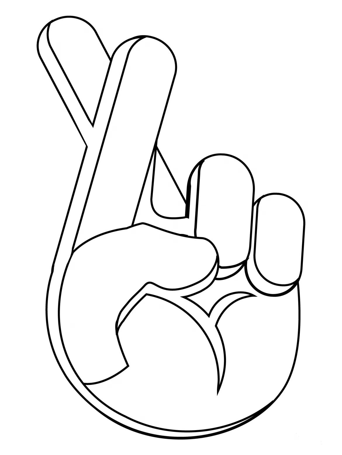 Crossed fingers coloring page colouringpages