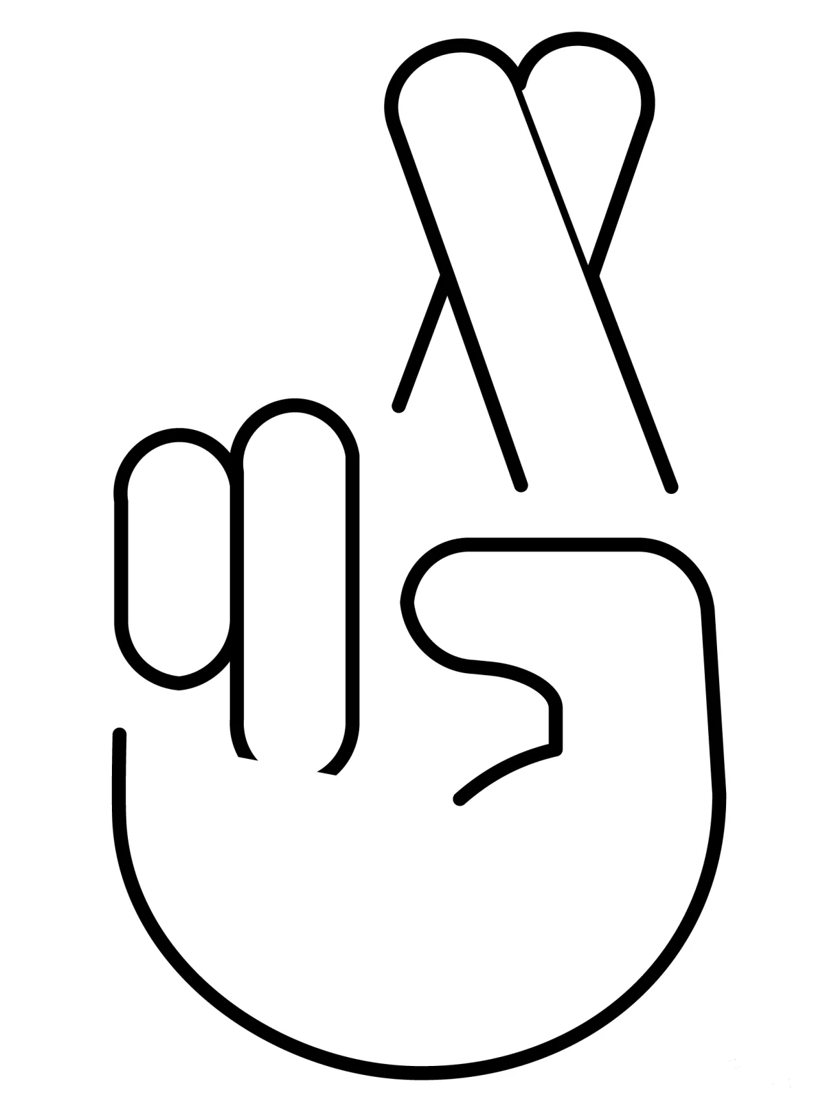 Crossed fingers emoji coloring page colouringpages printable coloring page