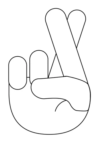 Crossed fingers emoji coloring pages coloring cool