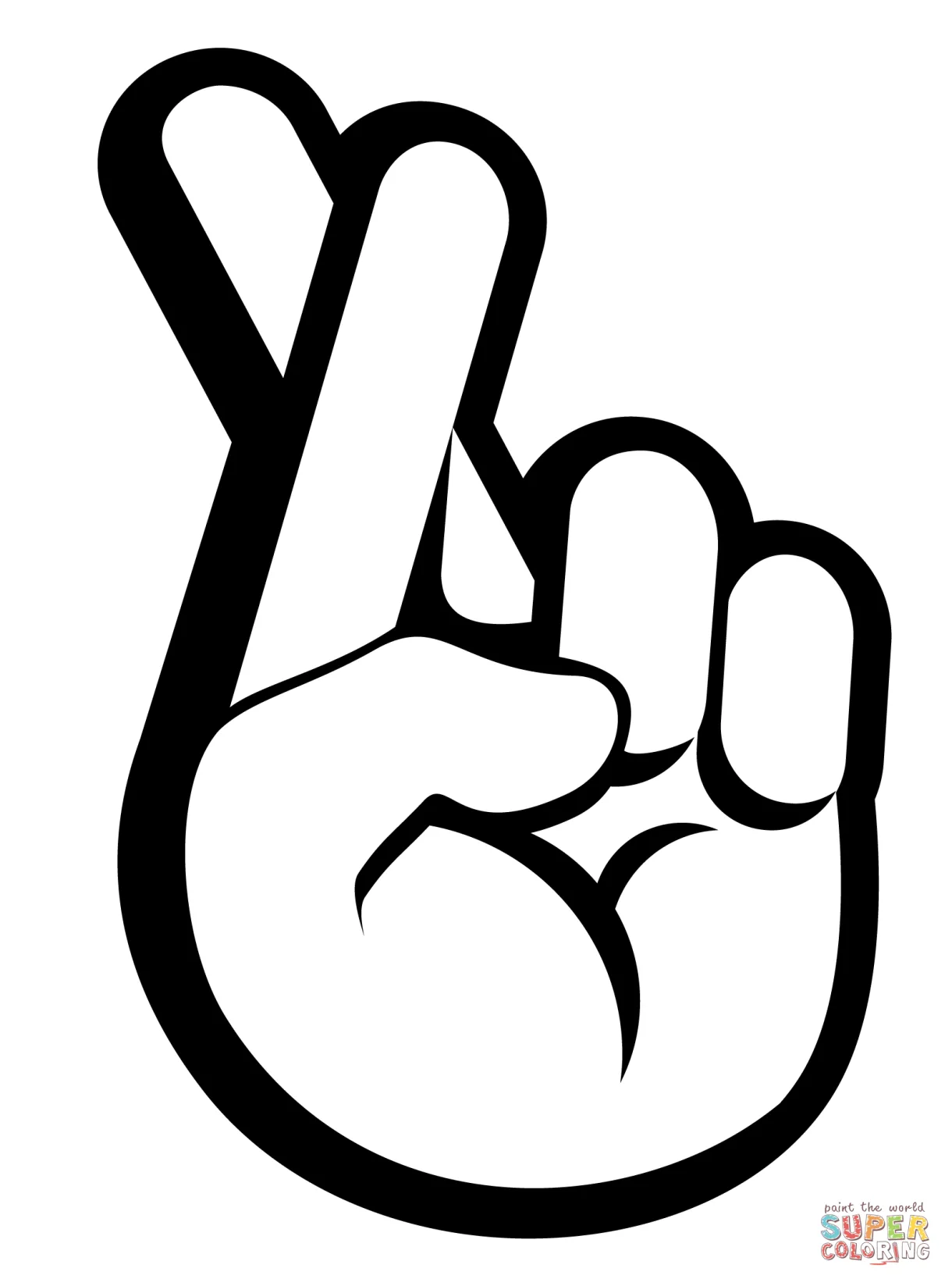 Crossed fingers emoji coloring page free printable coloring pages