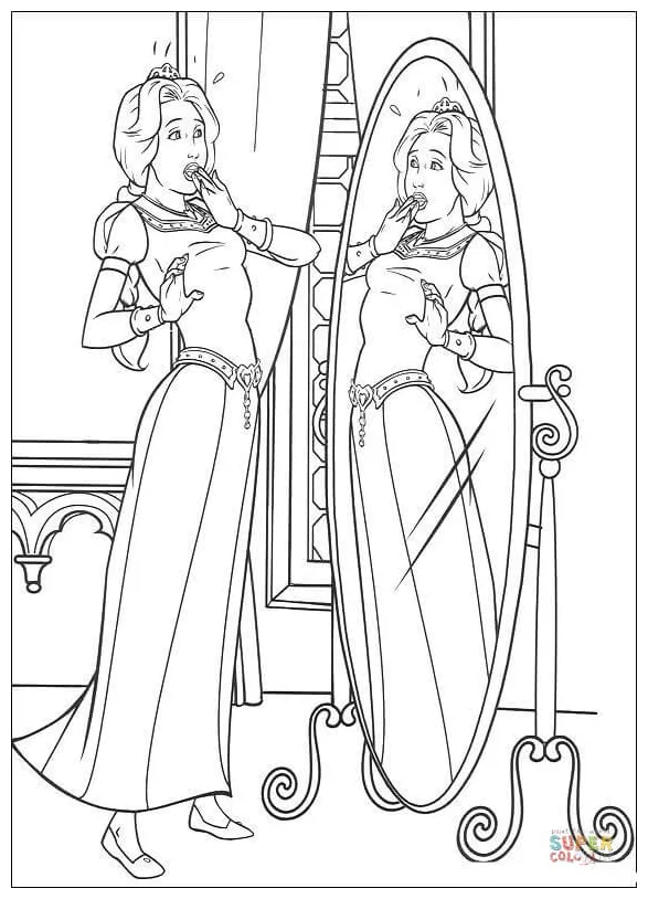 Fiona princess coloring page free printable coloring pages