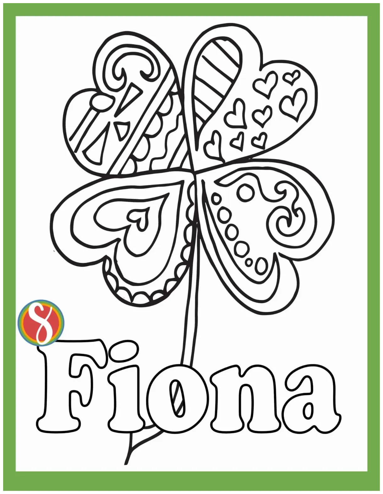 Fiona free name coloring page from stevie doodles — stevie doodles