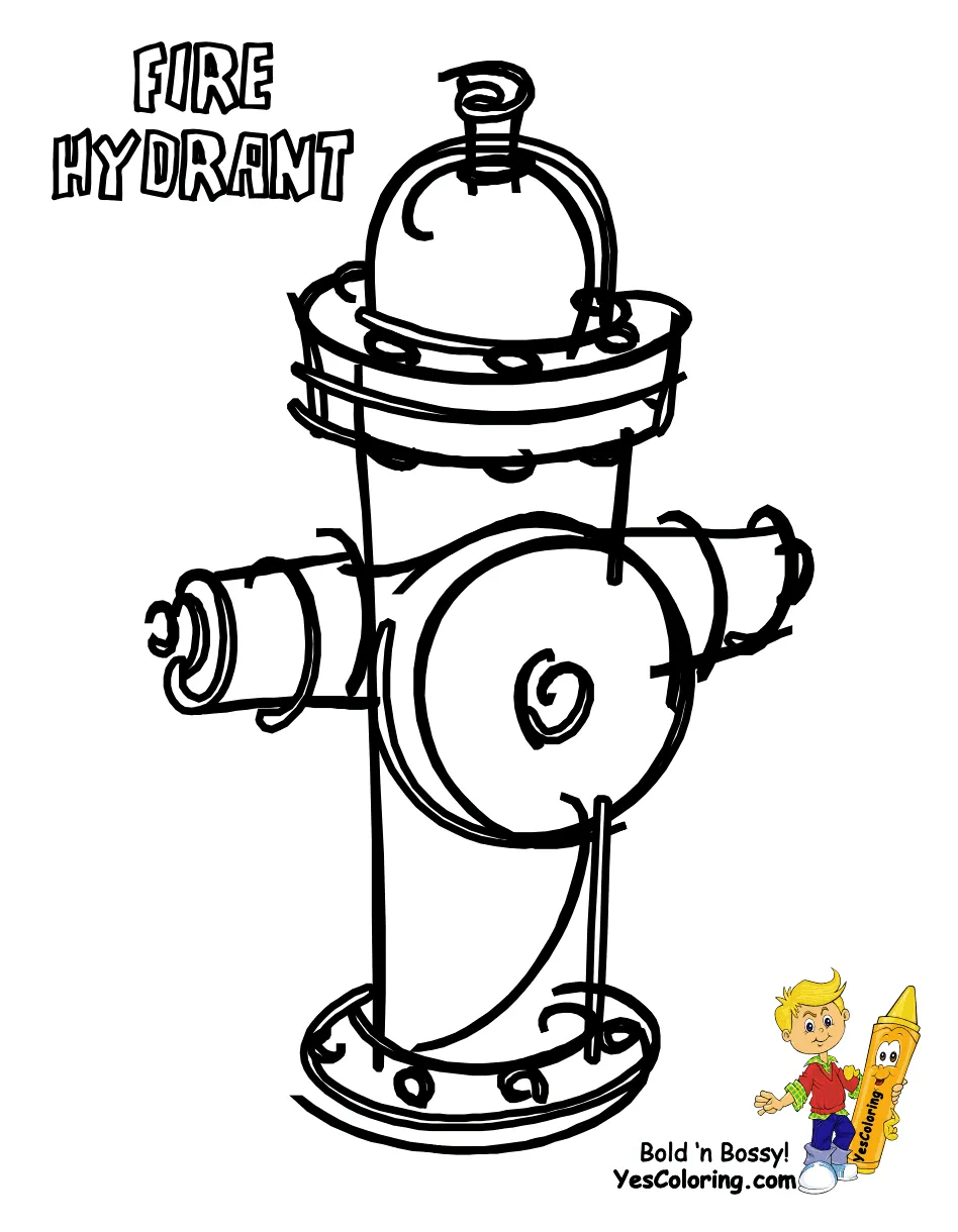 Fire Hydrant Coloring Page - Coloring Nation