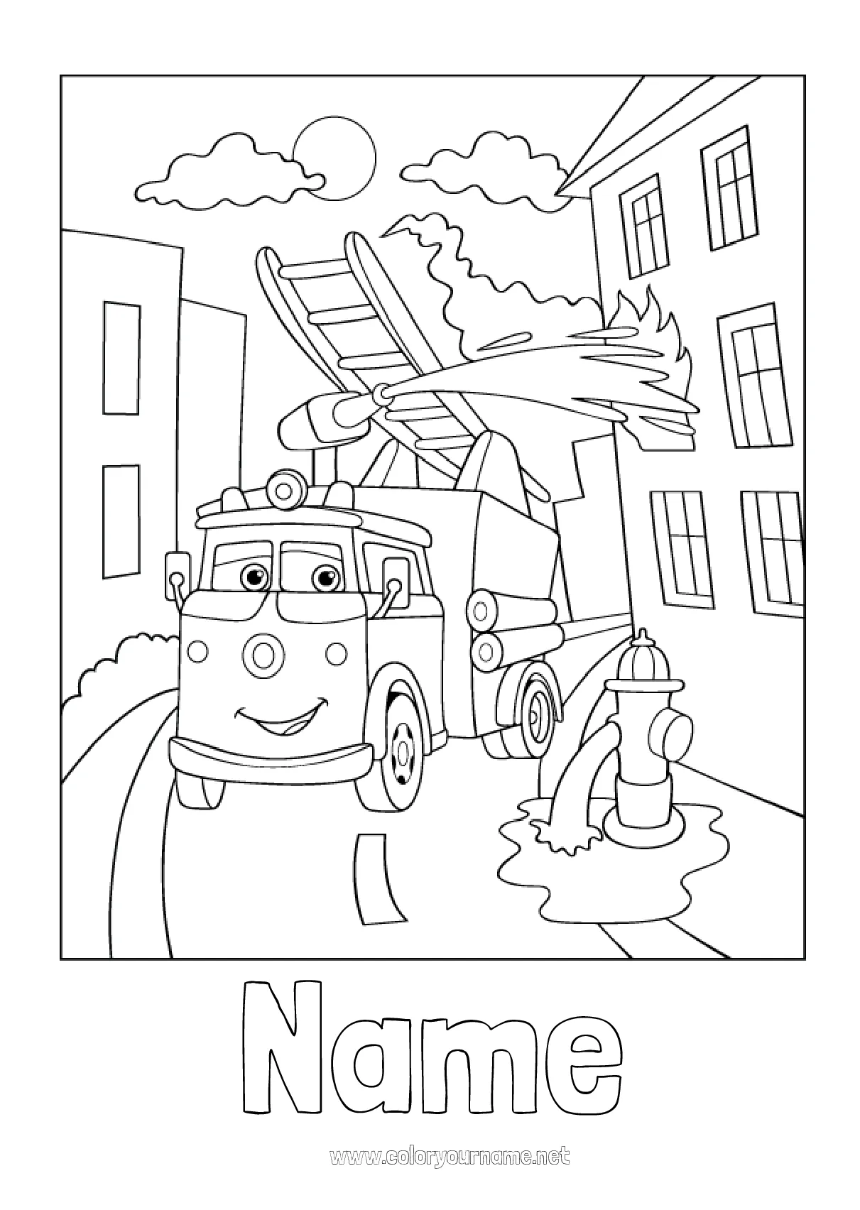 Fire Hydrant Coloring Pages Free Printable Fire Truck Coloring Pages