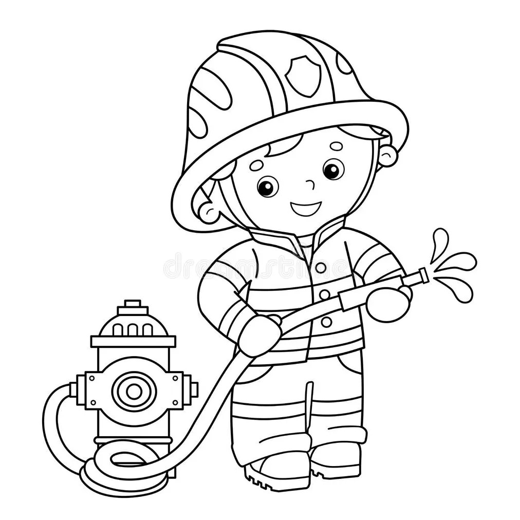 Fire Hydrant Coloring Stock Illustrations – 117 Fire Hydrant Coloring