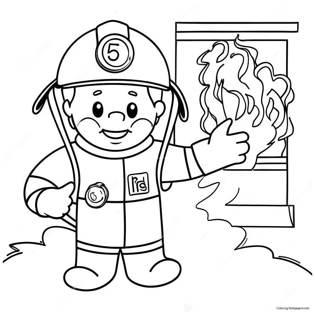 Fire Safety Coloring Page (2190-1762)
