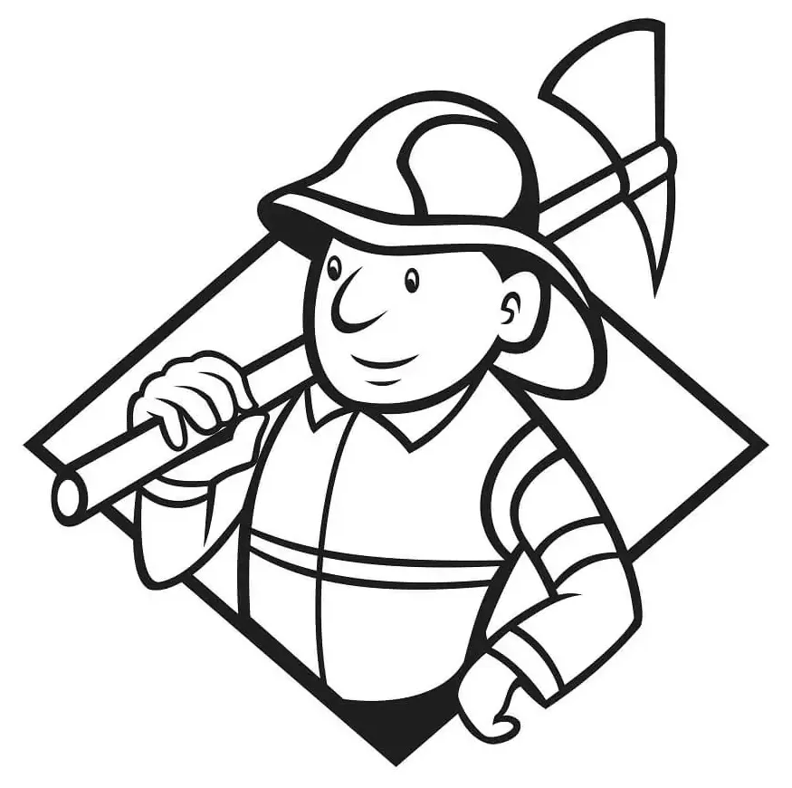 Firefighter with axe