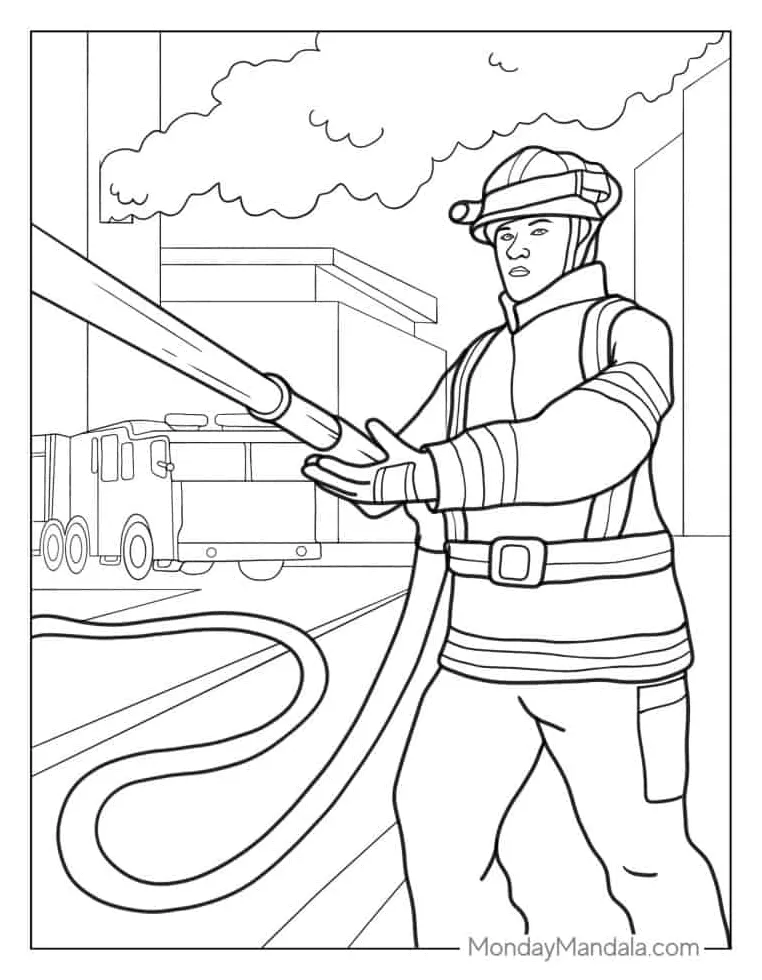 20 firefighter coloring pages free pdf printables