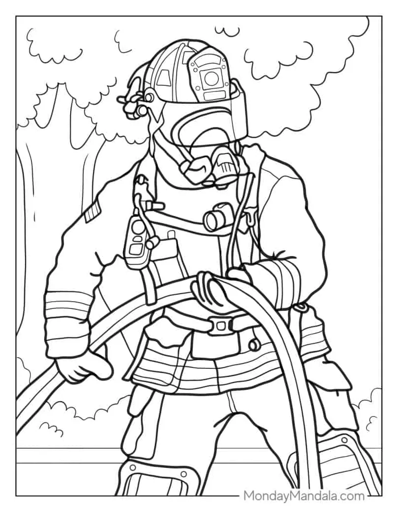 20 firefighter coloring pages free pdf printables