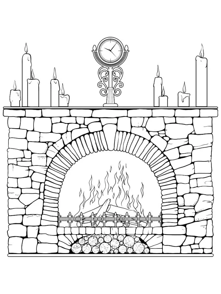 Fireplace 7 coloring page free printable coloring pages for kids