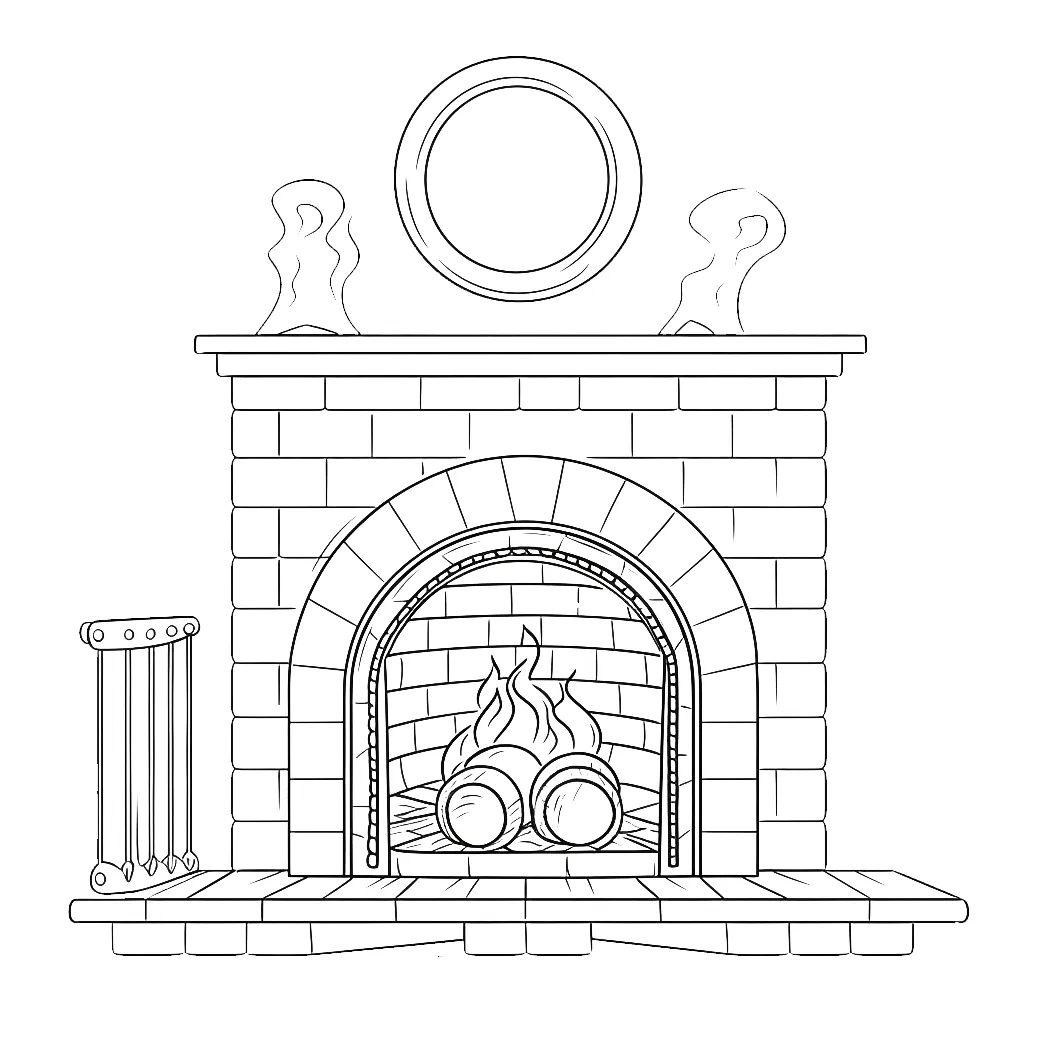 Fireplace coloring page coloring corner