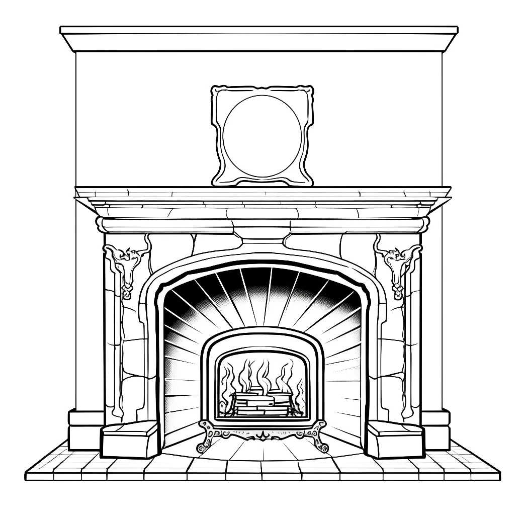 Fireplace coloring page coloring corner