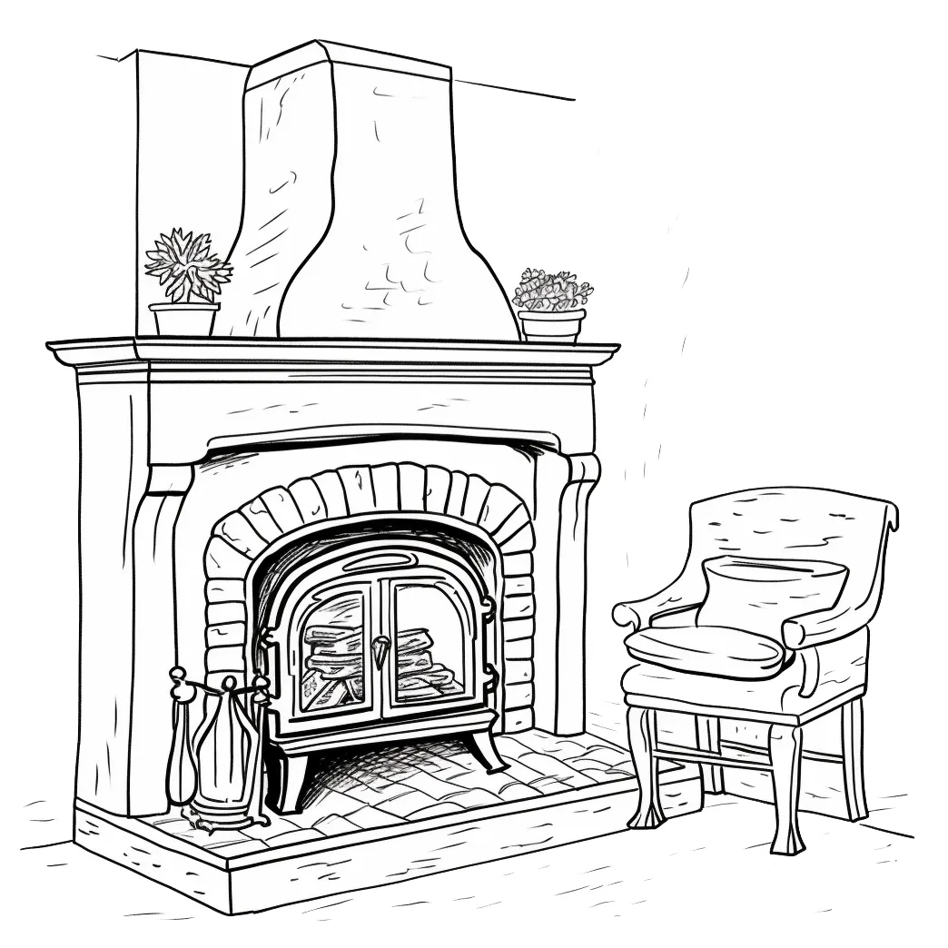 Fireplace coloring page coloring corner