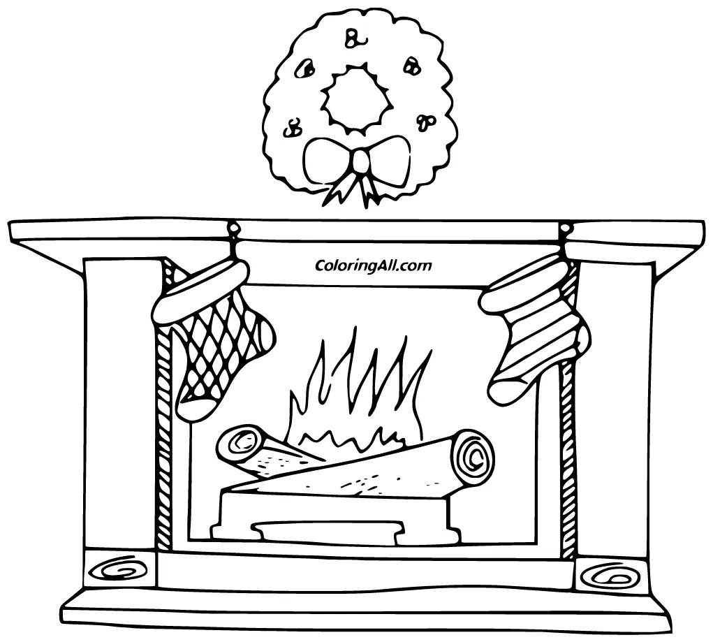 Fireplace coloring pages 13 free printables coloringall