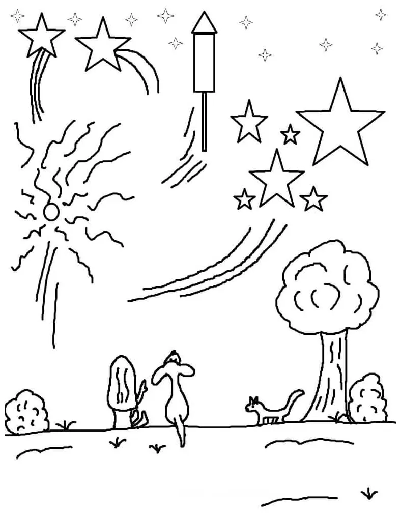 Exploding fireworks coloring page free printable coloring pages for kids