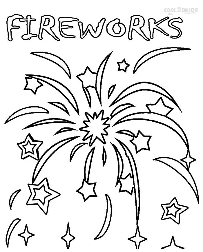 Printable fireworks coloring pages for kids cool2bkids printable coloring page