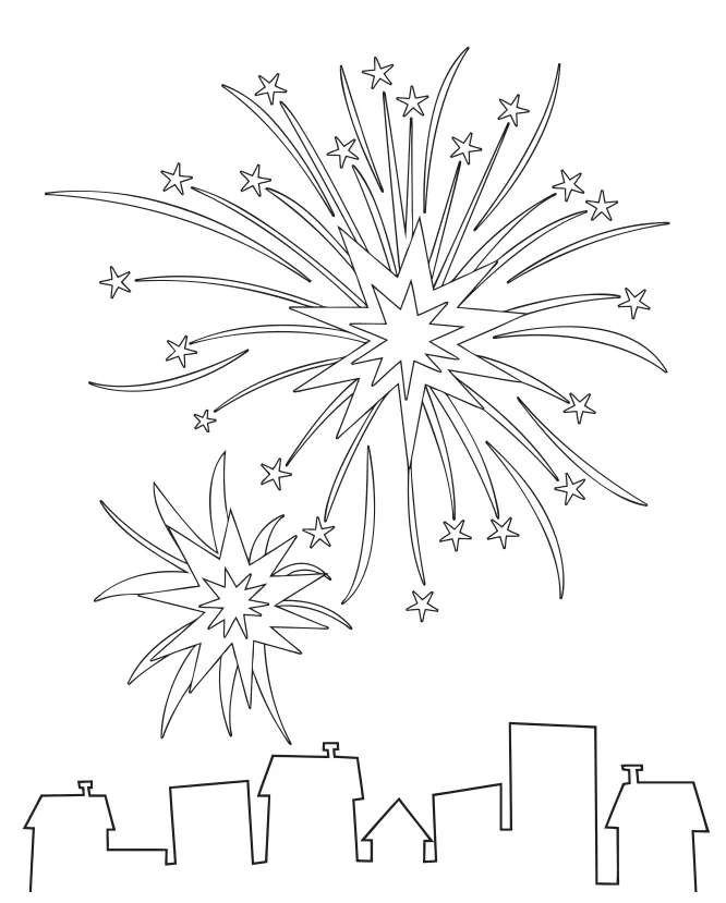 Fireworks coloring page & coloring book. 6000+ coloring pages