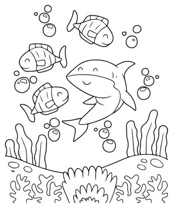Fish coloring page vector art, icons, and graphics for