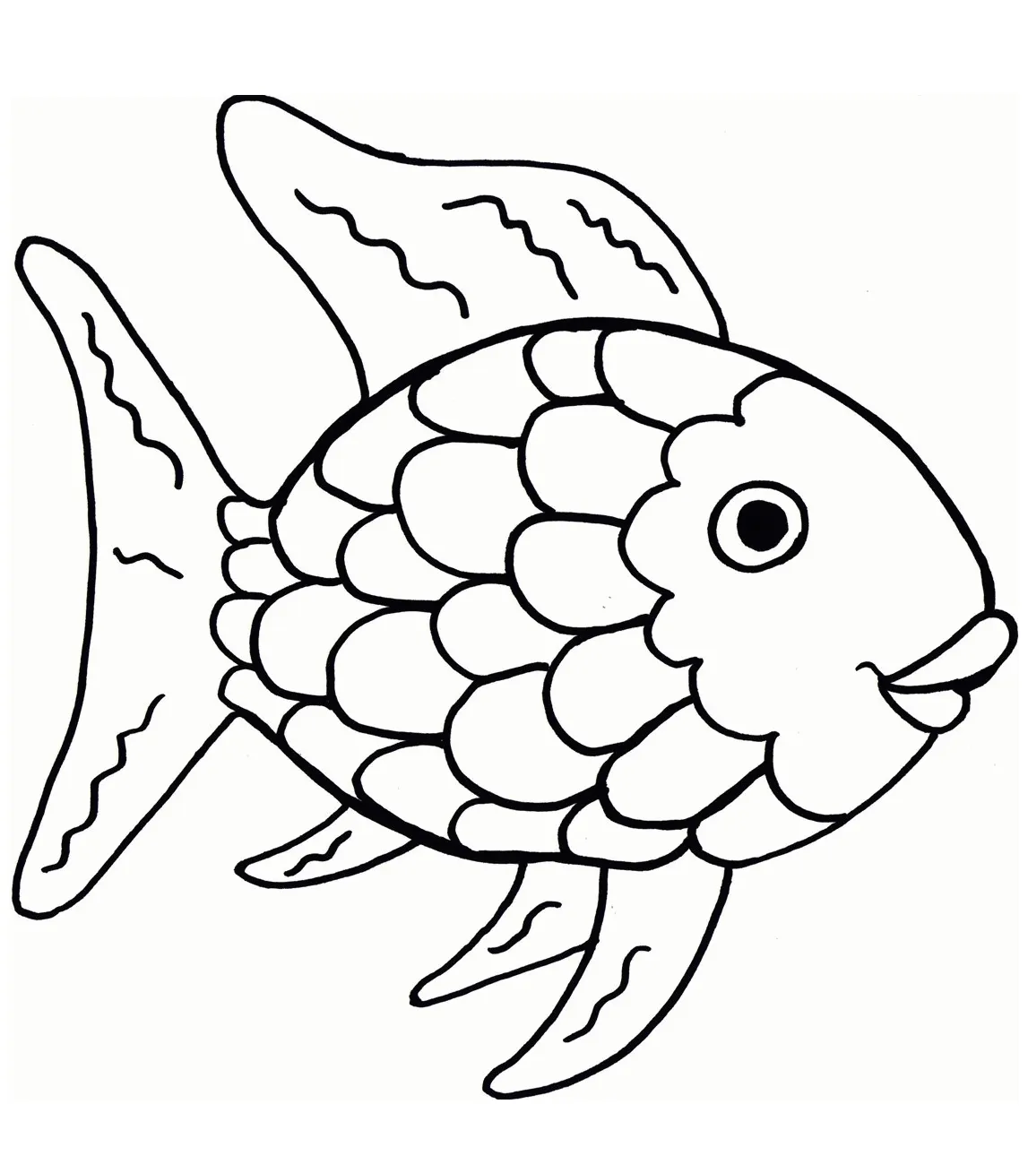 Rainbow fish coloring page free printable coloring page