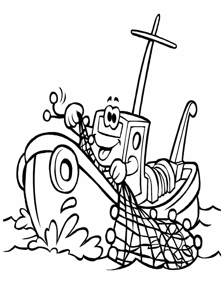 Fishing Boat Coloring Pages & coloring book.