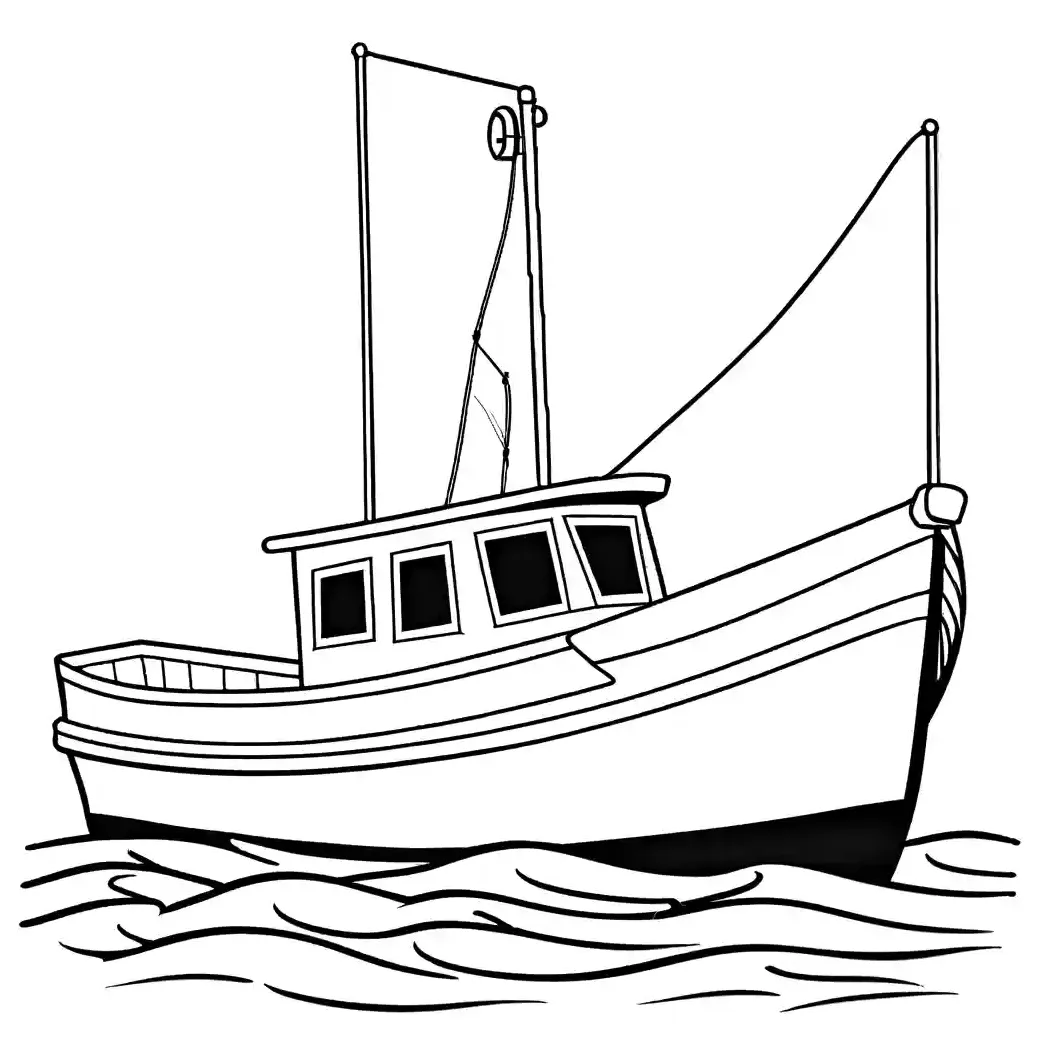 Fishing boat coloring page Lulu Pages