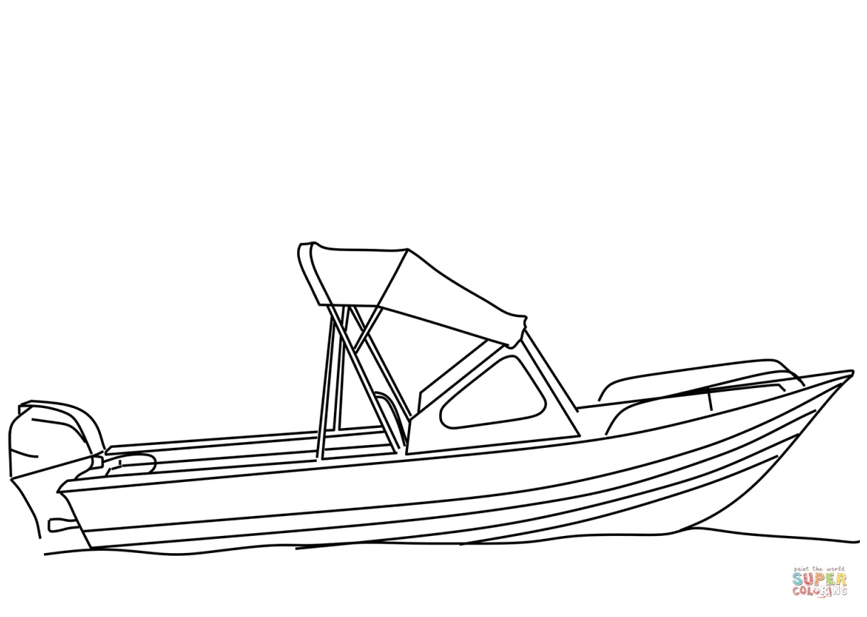 Fishing Boat coloring page | Free Printable Coloring Pages