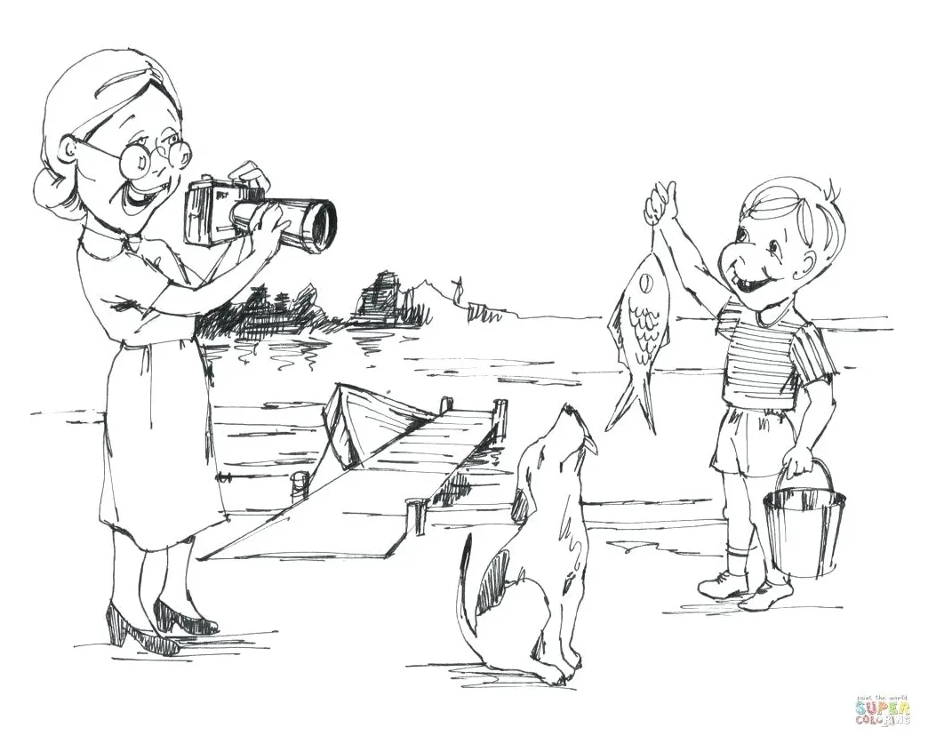 Fishing rod coloring page at getcolorings free printable