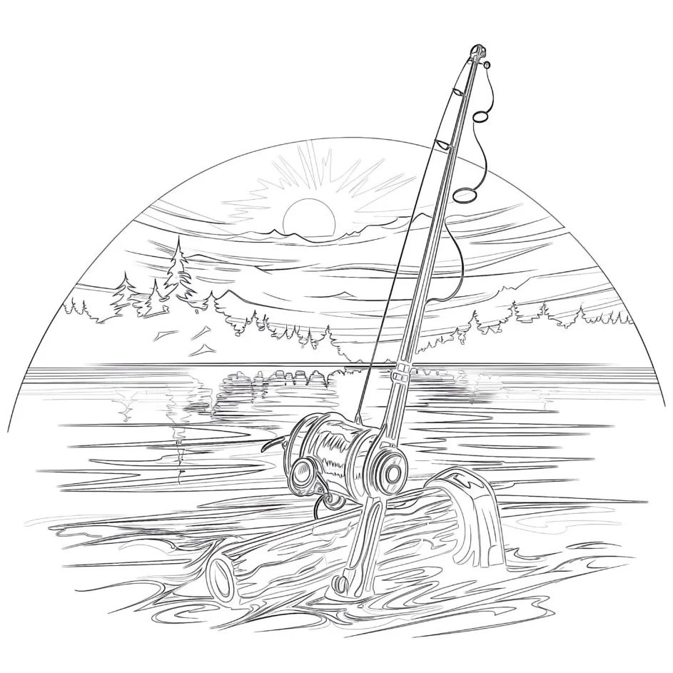 Fishing rod coloring pages [2025]