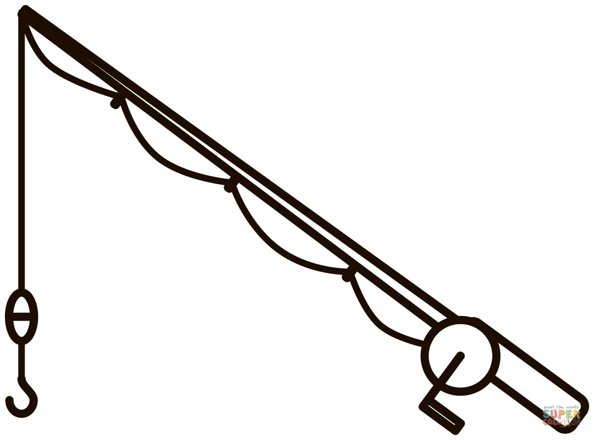 Fishing rod coloring page free printable coloring pages