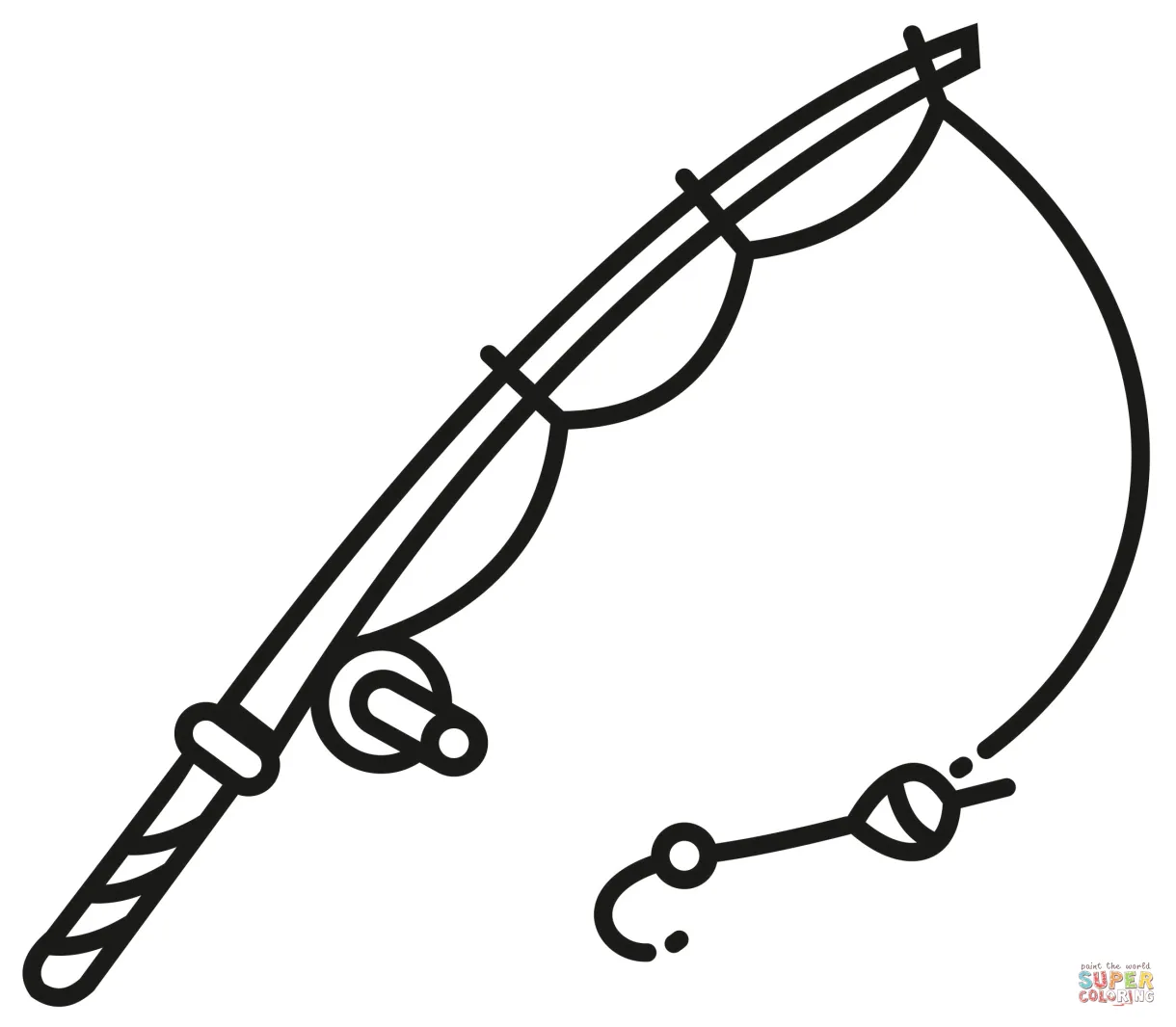 Fishing rod coloring page free printable coloring pages
