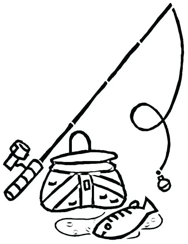 Fishing rod coloring page at getcolorings free printable