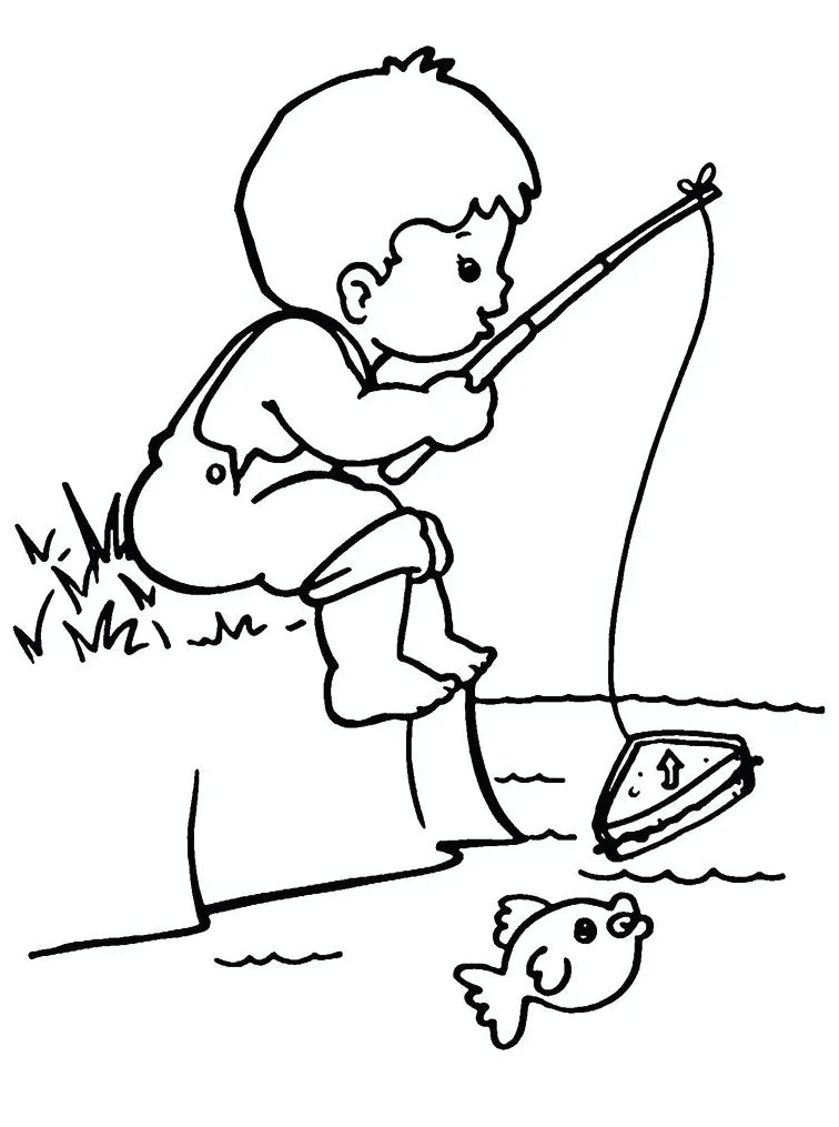 Fishing rod coloring page at getcolorings free printable