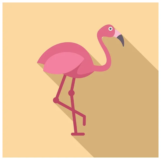 Premium vector pink flamingo standing on one leg