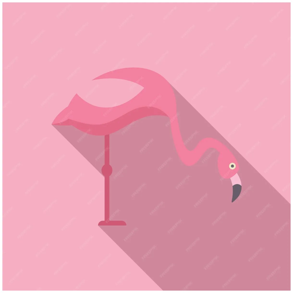 Premium vector pink flamingo standing on one leg