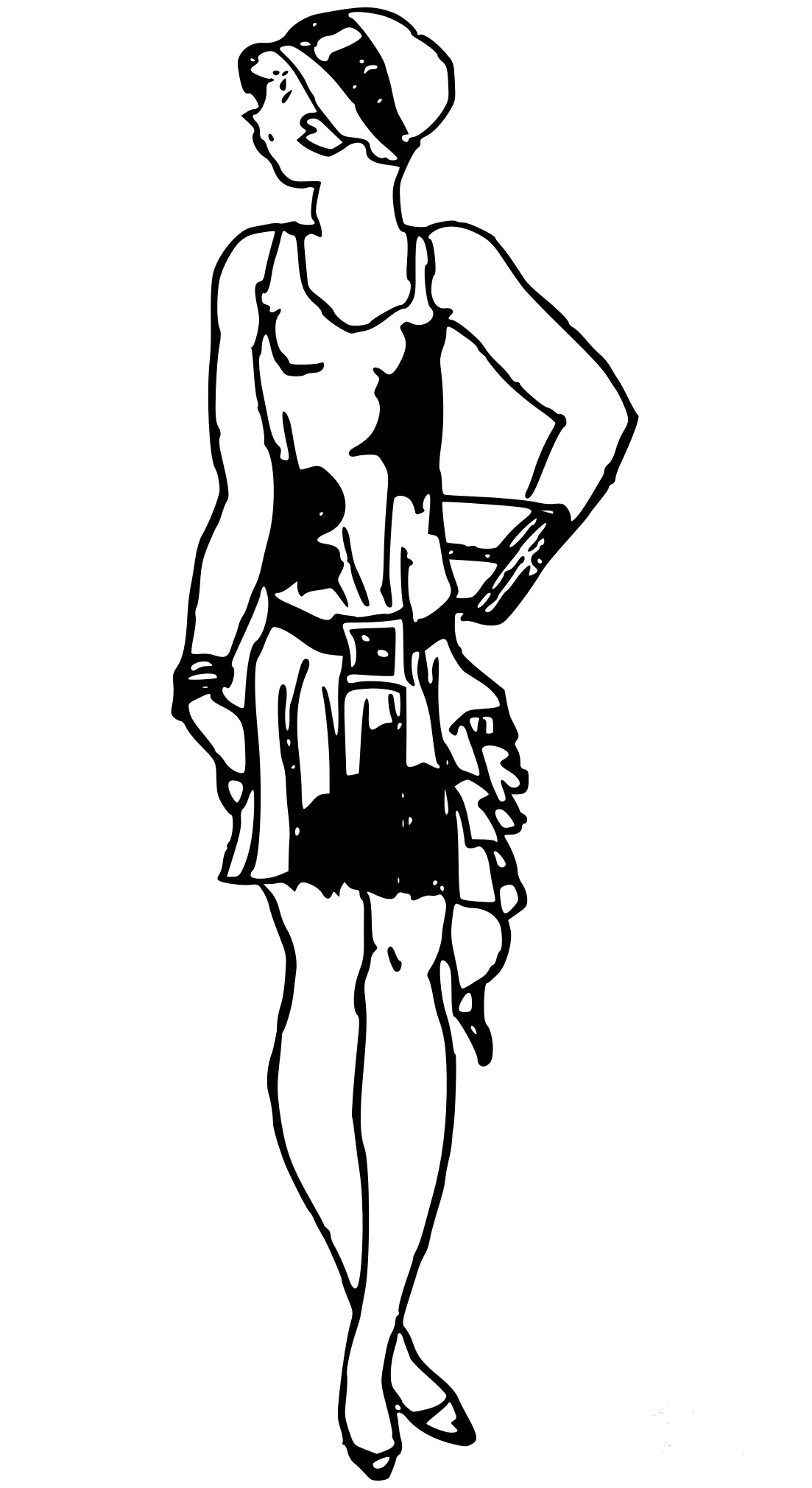 Vintage flapper coloring page colouringpages