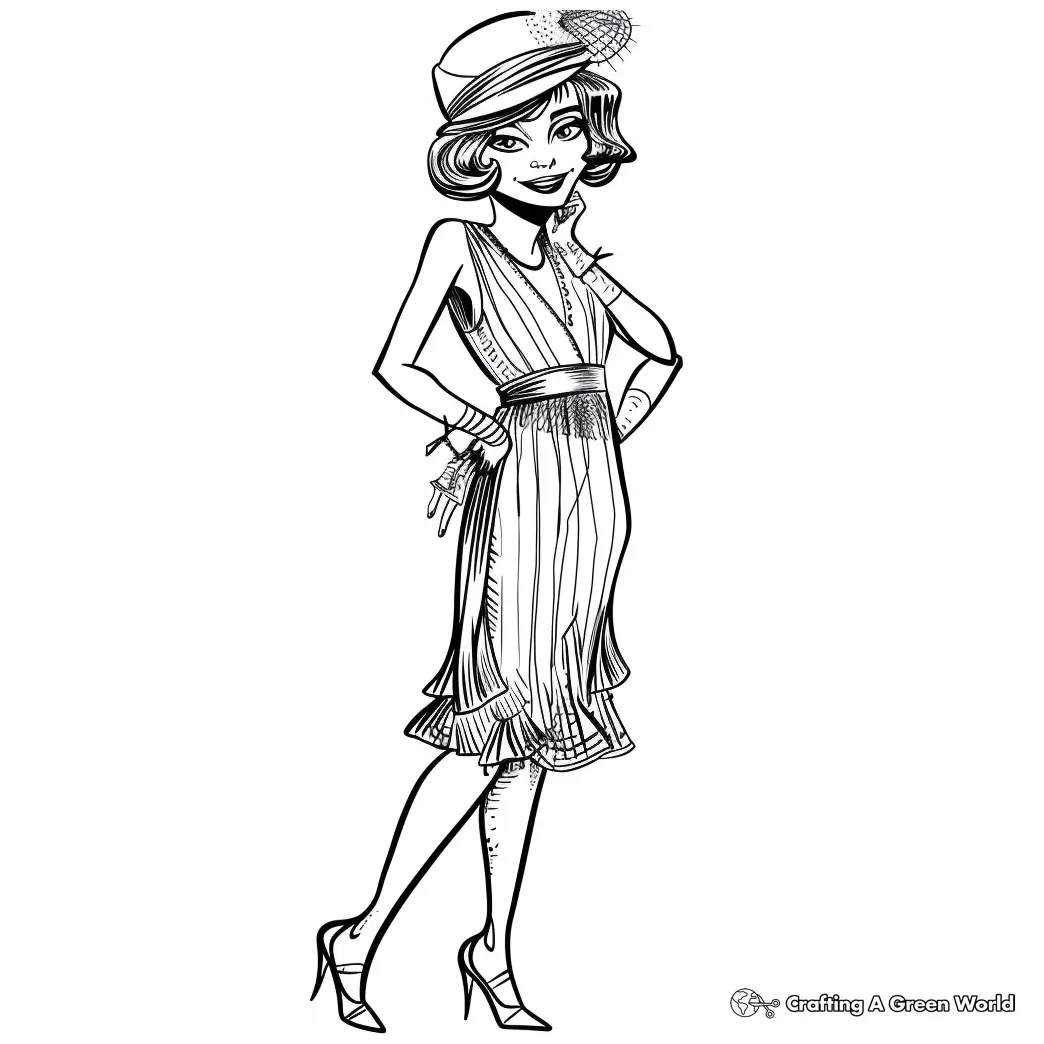 Flapper girl color page page 16 silhouette flapper girl s