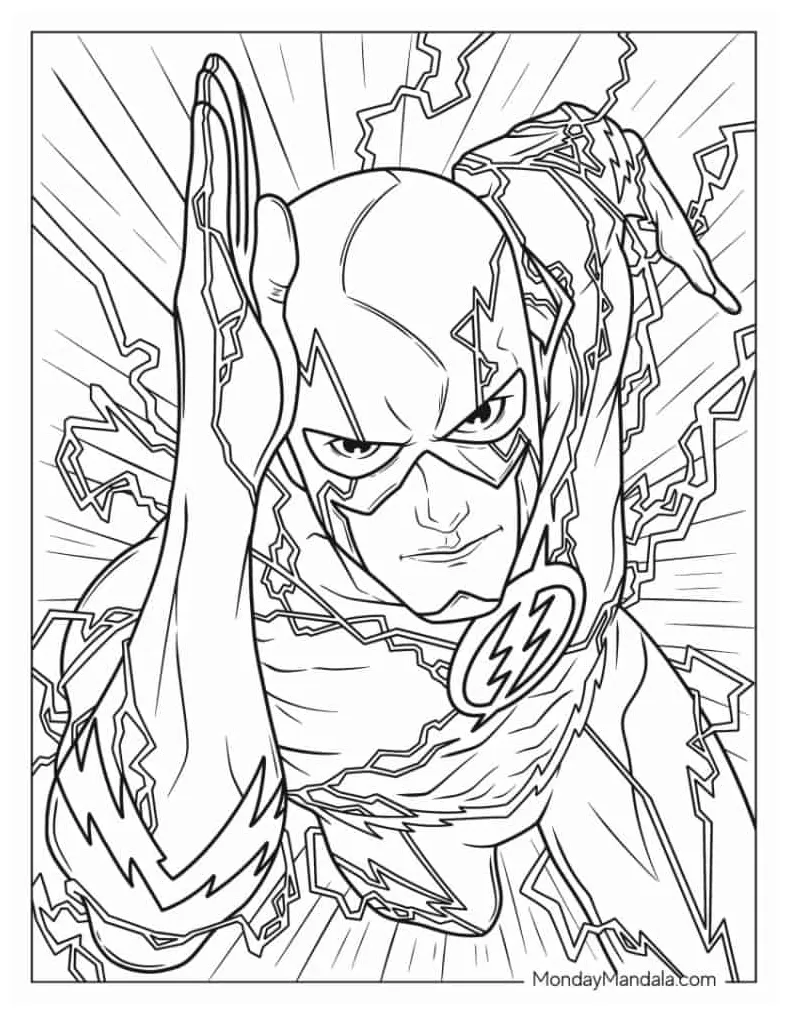 18 flash coloring pages free pdf printables