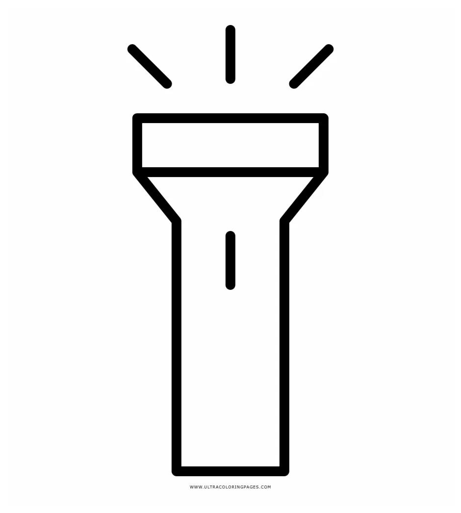 Flashlight clipart coloring page, transparent