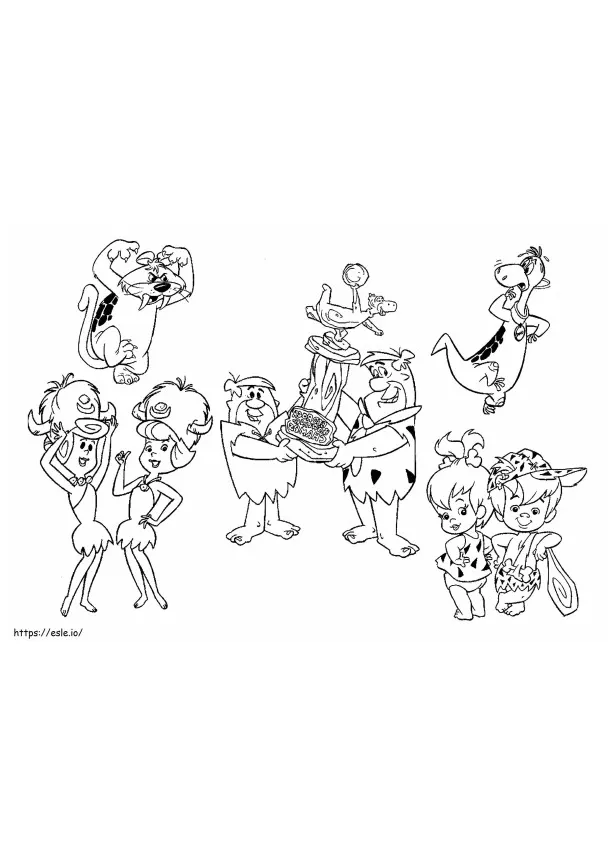 The flintstones characters coloring page