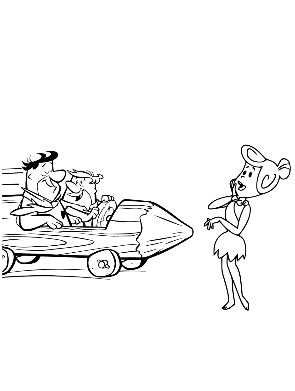 Fred flintstone driving a car