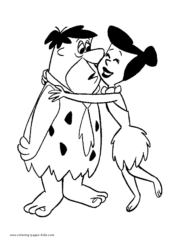 Flintstones color page coloring pages for kids cartoon characters