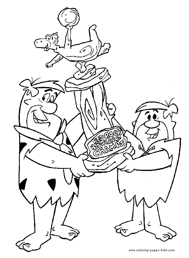Flintstones color page - Coloring pages for kids - Cartoon characters