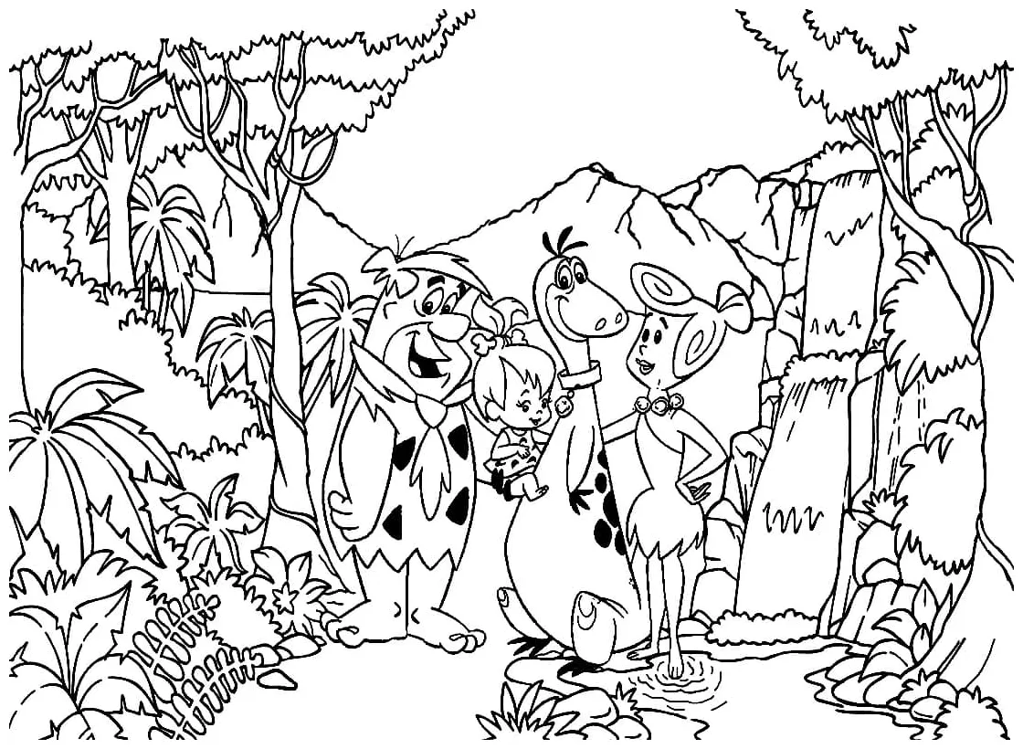 Flintstones printable coloring page download, print or color online