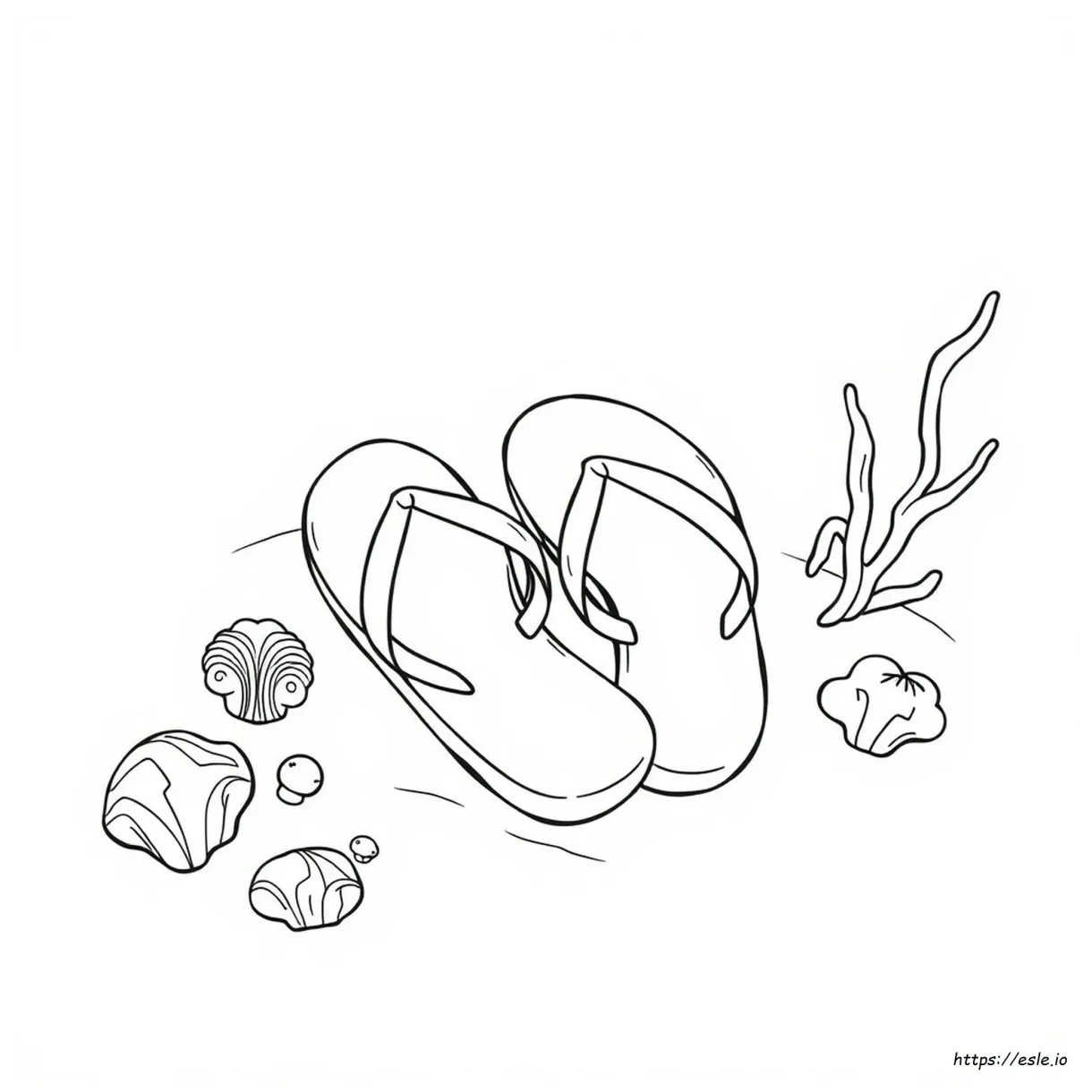 Flip flops coloring page
