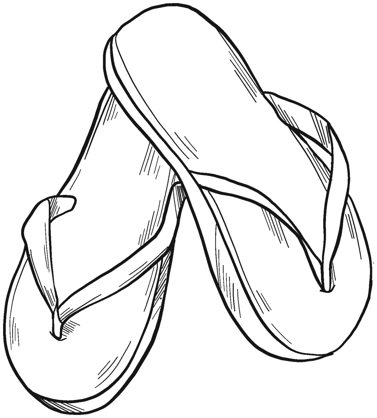 Flip-flops coloring page colouringpages